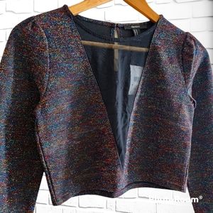 🔥3/$30 🆕️Sparkle Long Sleeve w/ Mesh Cutout